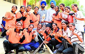 Winners with the trophy in Ludhiana.