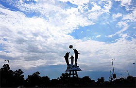 An overcast sky on a rainy day in Bathinda on Monday. 