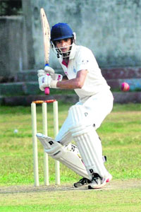 A player in action during a match between Madhya Pradesh and Odisha at DAV School, Sector 8, Chandigarh, on Monday.