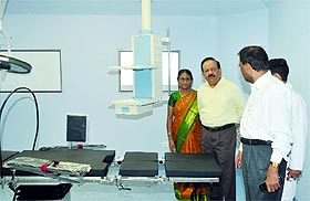 Union Minister of Health and Family Welfare Harsh Vardhan at the National Organ and Tissue Transplant Organization in New Delhi on Monday.
