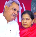 Jan Chetna Party chief Venod Sharma at a rally in Ambala. tribune photo
