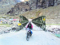 The Koksar bridge in Lahaul. Tribune photo