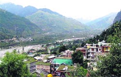 A view of Vashisht village in Manali. A Tribune photograph