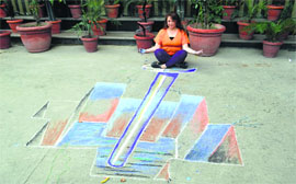 A 3D work on display in Srinagar. 