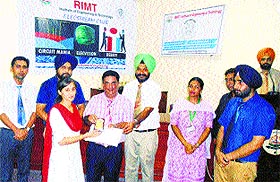 Winners of a debate at RIMT College.