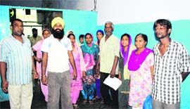 The family members of the woman who was allegedly burnt by her in-laws at Guru Nanak Dev Hospital in Amritsar on Tuesday.