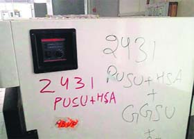 Supporters of the PUSU alliance on Tuesday entered a laboratory at the Centre for Microbial Biotechnology and defaced the equipment kept there by writing the code of their alliance panel on it (see pic)