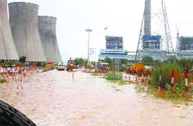 The inundated Banawali thermal plant in Mansa district