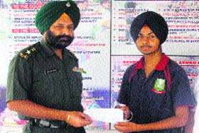 Karanbir Singh of Luvdale Senior School, who was given the Best NCC Cadet Award