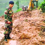 The Army carries out relief work in coordination with the civil authorities in Poonch district. a tribune Photograph