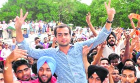 Vivek Sangwan of PUSU, elected president at Post Graduate Government College in Sector 46. 