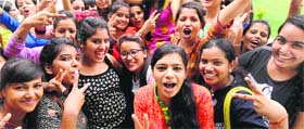Shivangi Walia (third from right) unanimously elected president of the PGCG, Sector 11, Chandigarh, with her supporters. 
