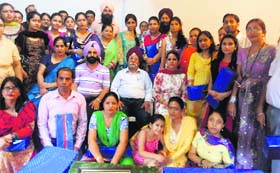 Students celebrate Teachers Day at Sri Guru Gobind Singh School in Jammu on Friday.