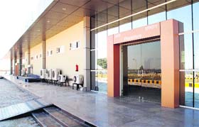 A view of the terminal at the Civil Airport, Virk Kalan, in Bathinda