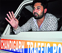 Car driver Tanwinder Singh who hit the traffic policeman at the Centra Mall light point on Saturday