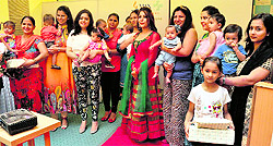 Mothers along with their children take part in the National Nutrition Week celebrations at Max Super Speciality Hospital, Mohali, on Saturday