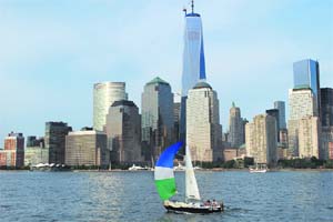 One WTC stands amid the Manhattan skyline as seen from the boat cruise