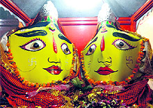 Idols of Nanda and Sunanada, which were immersed in water in Nainital and Champawat on Saturday