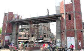 The under construction Ramgarhia Gate in Amritsar.
