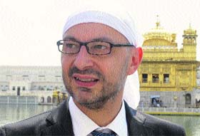 French Ambassador to India Francois Richier at the Golden Temple in Amritsar on Tuesday.