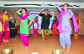 Elegant: Students of Baba Farid Group of Institutes perform during a talent hunt programme in Bathinda