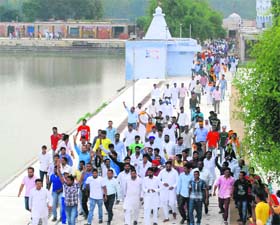 Members of the Valmiki community at Ram Tirath Temple in Amritsar