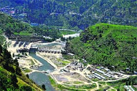A view of the Sawra-Kuddu project at Hatkoti in Shimla