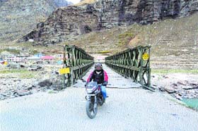 A view of the Koksar bridge in Lahaul