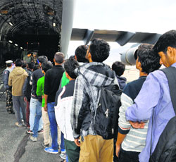 NIT students being evacuated from Leh.