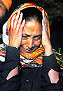 A flood victim breaks down after being brought to Gurdwara Shaheedi Bunga in Badgam on Thursday