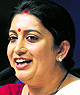 HRD Minister Smriti Irani addresses mediapersons in New Delhi on Thursday