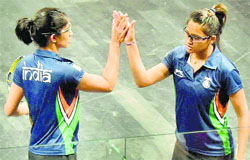 Dipika Pallikal (right) and Joshana Chinappa have been drawn for a quarters clash in the Asian Games. Pallikal says as per rules, the compatriots cant be drawn in the same half of the draw. file 