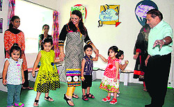 Tiny tots and their grandparents celebrate Grandparents Day at Eurokids Preschool, Sector 9, Panchkula, on Friday