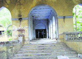 The main entrance to a hermitage on the Sangrur-Patiala road in Ghabdan village near Sangrur.