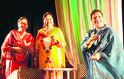 The play Tasveeran being staged at Punjab Natshala by Manch Rangmanch in Amritsar on Saturday