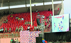 Empty chairs at the stadium