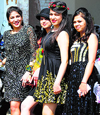 Students in a jubilant mood