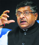 Union Minister Ravi Shankar Prasad in New Delhi on Saturday.