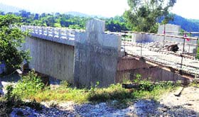 The bridge on the Beas near Sujanpur connects Hamirpur and Kangra districts.