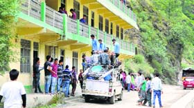 A view of the Government College on the roadside at Nerwa in Shimla.