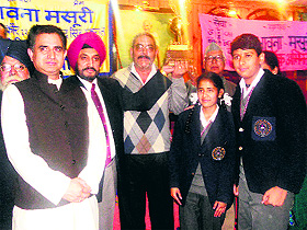 The winners of the inter-school Hindi debate competition held in Mussoorie on Sunday.