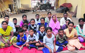 Several residents of Madrasi Colony, who could not get a house in the rehabilitation colony, are putting up at a gurdwara in Bapu Dham Colony