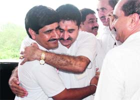 Doon MLA Ram Kumar Chaudhary after his acquittal at a Panchkula court