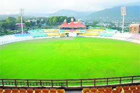 A view of the HPCA cricket stadium in Dharamsala
