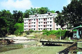 Houses constructed for economically weaker sections near the Hathali Khud in Hamirpur