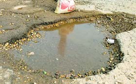 National Highway 1 in a shambles.