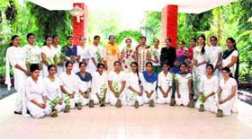The NSS volunteers of Guru Nanak Girls College take part in a plantation drive in Ludhiana.