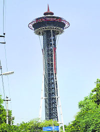 The Jindal tower, a milestone in the town.