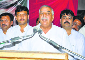 INLD state president at a workers meeting in Ambala on Tuesday.