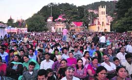 A favourite tourist attraction is the Ridge in Shimla.